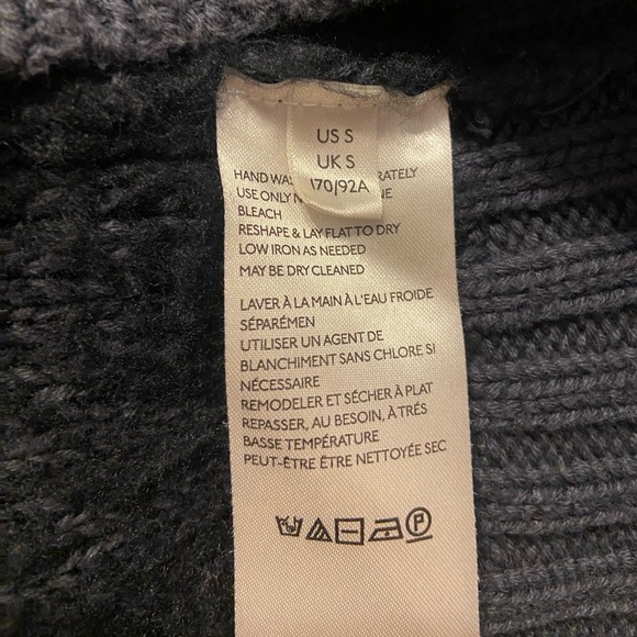 Free People Snow Drop Cardigan Sweater Black Sz Small wool alpaca dark academia - Picture 4 of 5